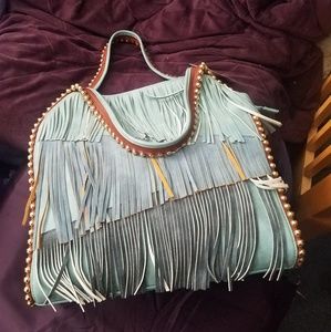 Big Buddha Fringe/Studded Tote Handbag